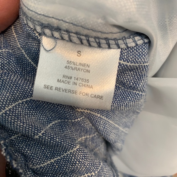 Romeo + Juliette Couture Linen Blend Jumpsuit Size Small Blue/Ivory NWT - Picture 13 of 13